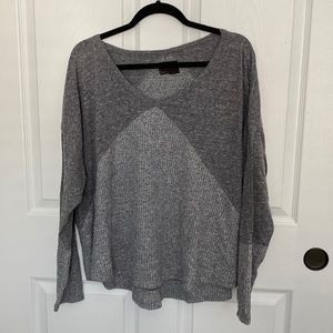 Free Press grey waffle long sleeve